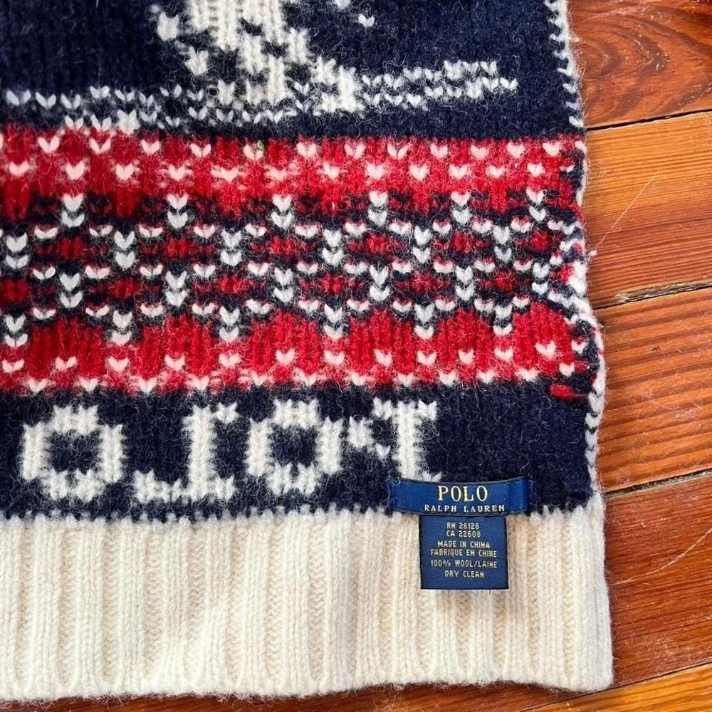 1990s Polo Ralph Lauren Cable Knit Ski Scarf